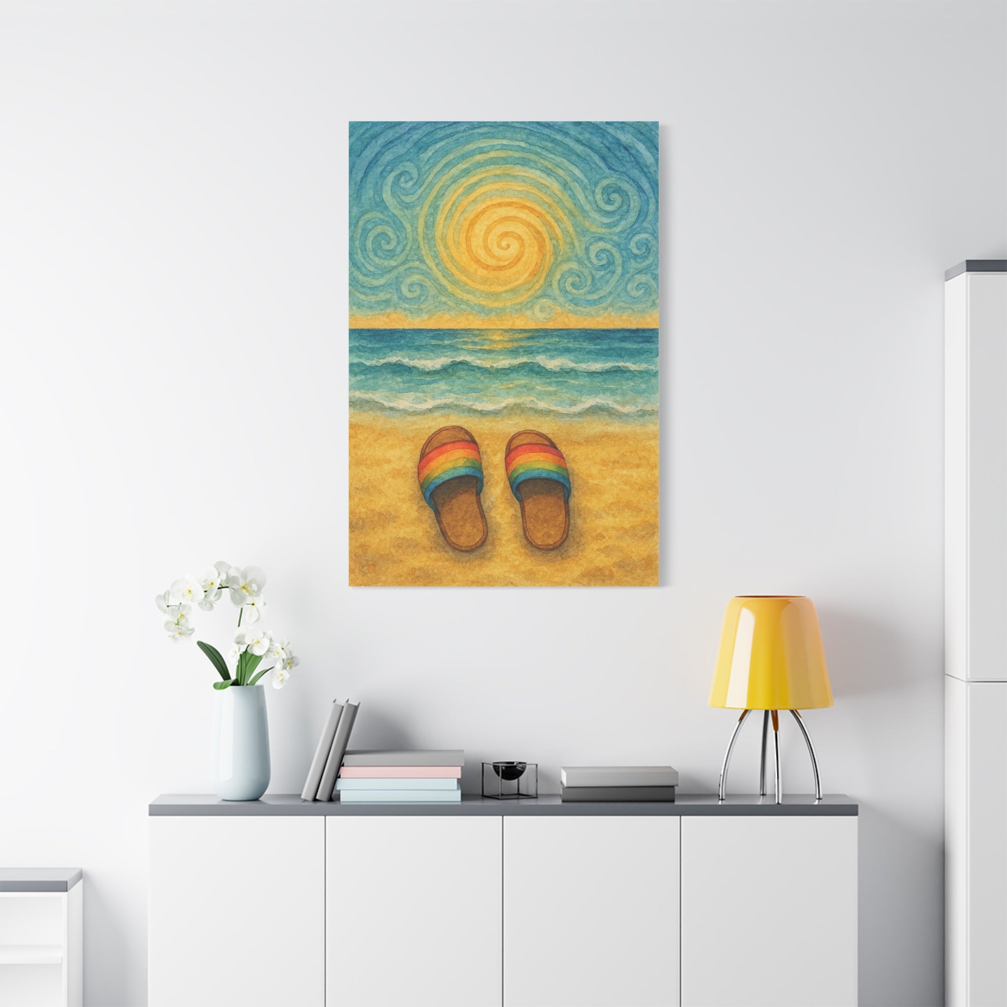 Beach Sunrise Canvas Art, Coastal Decor, Ocean Wall Art, Summer Vibes, Gift for Beach Lovers, Tropical Artwork