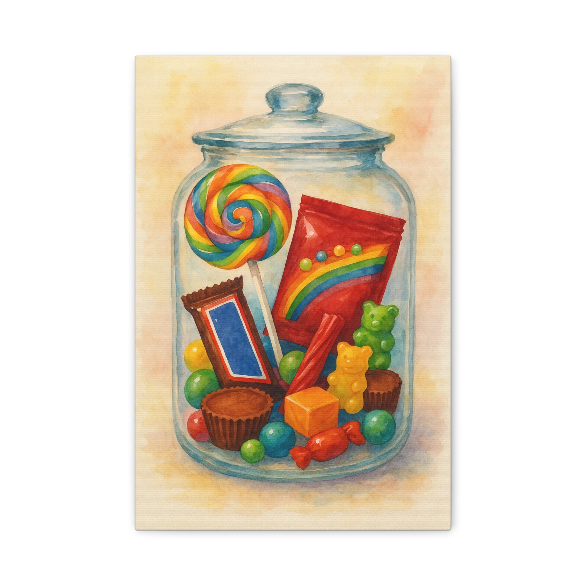 Colorful Candy Jar Wall Art, Sweet Decor for Kids' Room, Birthday Gift, Playroom Decoration, Fun Art Print