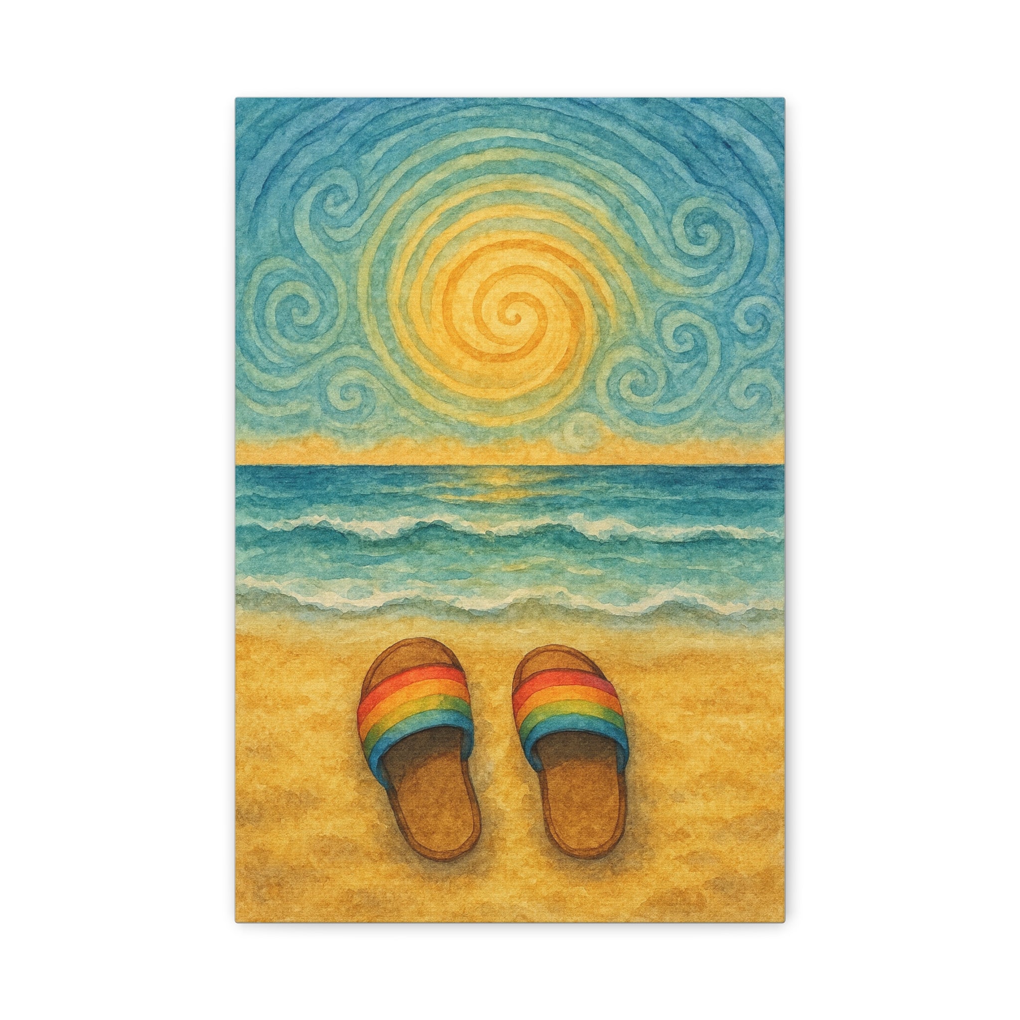 Beach Sunrise Canvas Art, Coastal Decor, Ocean Wall Art, Summer Vibes, Gift for Beach Lovers, Tropical Artwork