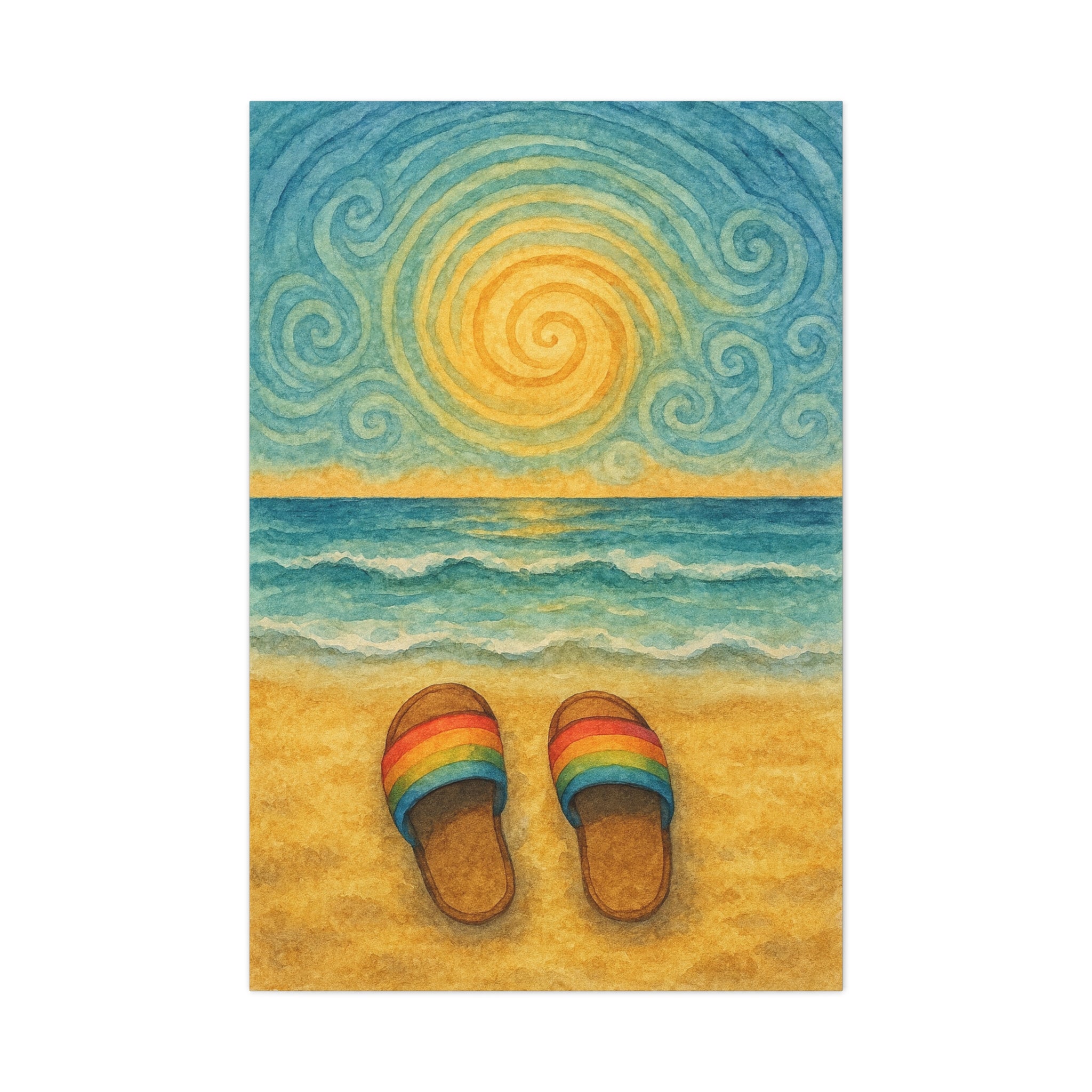 Beach Sunrise Canvas Art, Coastal Decor, Ocean Wall Art, Summer Vibes, Gift for Beach Lovers, Tropical Artwork