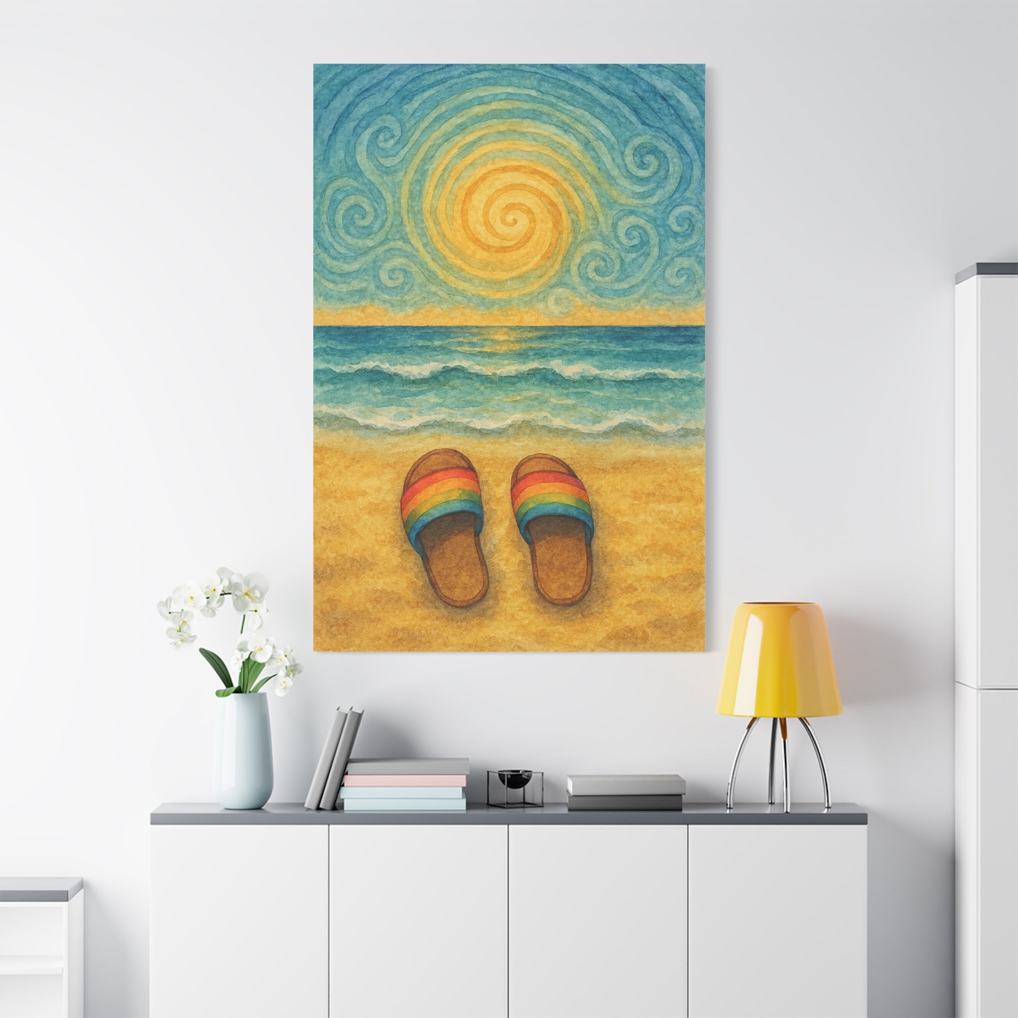Beach Sunrise Canvas Art, Coastal Decor, Ocean Wall Art, Summer Vibes, Gift for Beach Lovers, Tropical Artwork