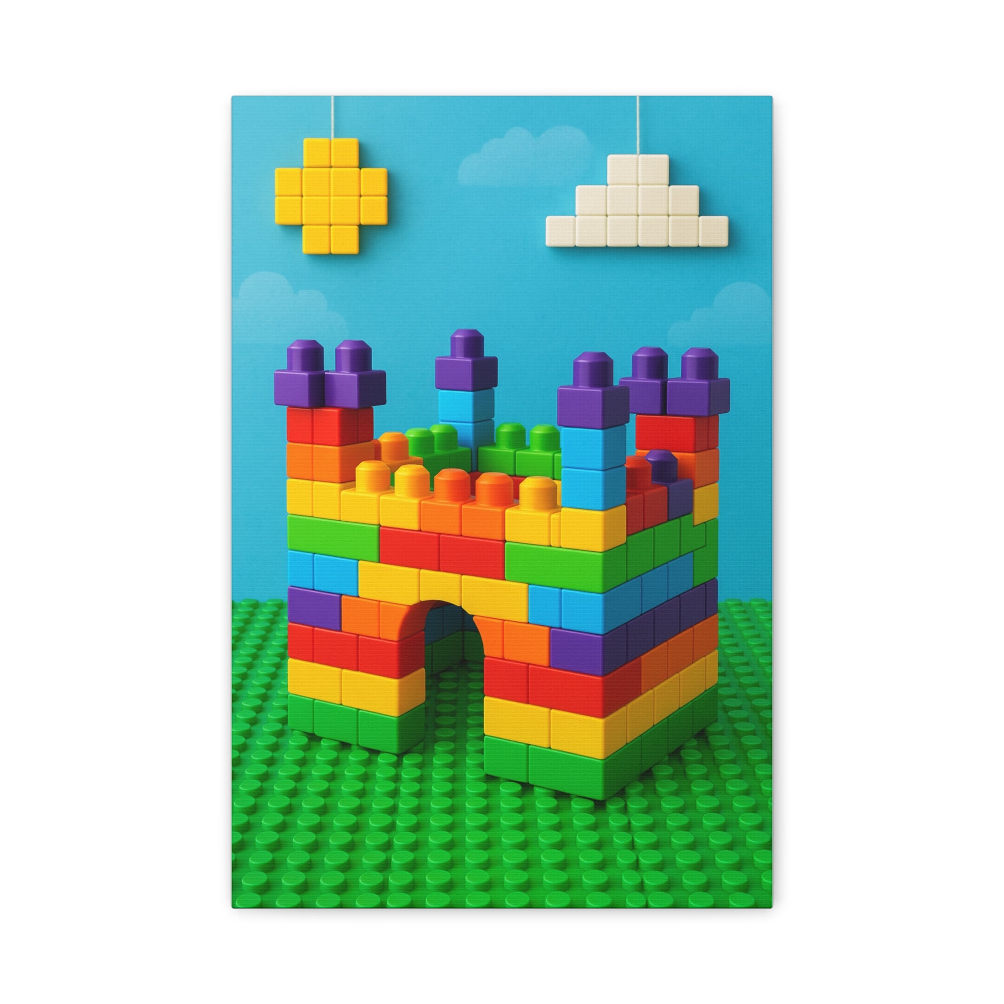 Colorful LEGO Castle Canvas Print, Kids Room Decor, Playroom Wall Art, Vibrant Home Decoration, Unique Gift Idea
