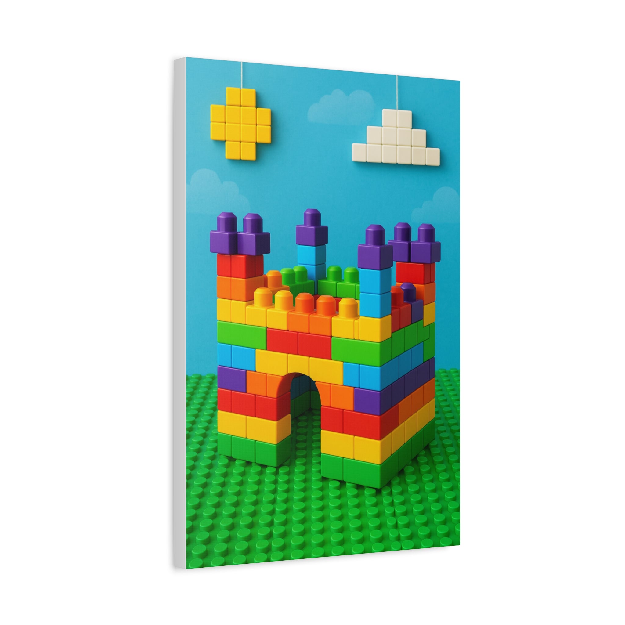 Colorful LEGO Castle Canvas Print, Kids Room Decor, Playroom Wall Art, Vibrant Home Decoration, Unique Gift Idea