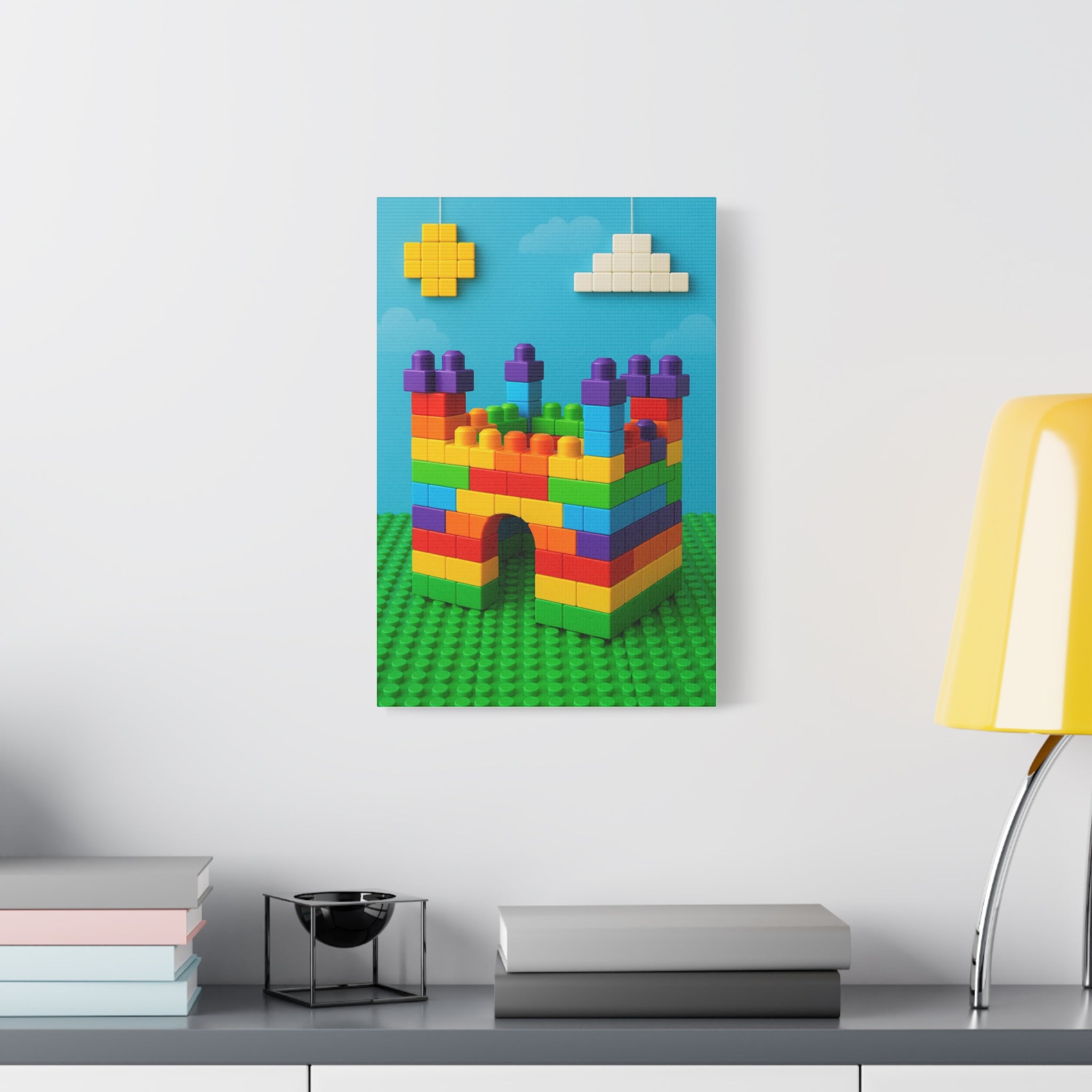 Colorful LEGO Castle Canvas Print, Kids Room Decor, Playroom Wall Art, Vibrant Home Decoration, Unique Gift Idea