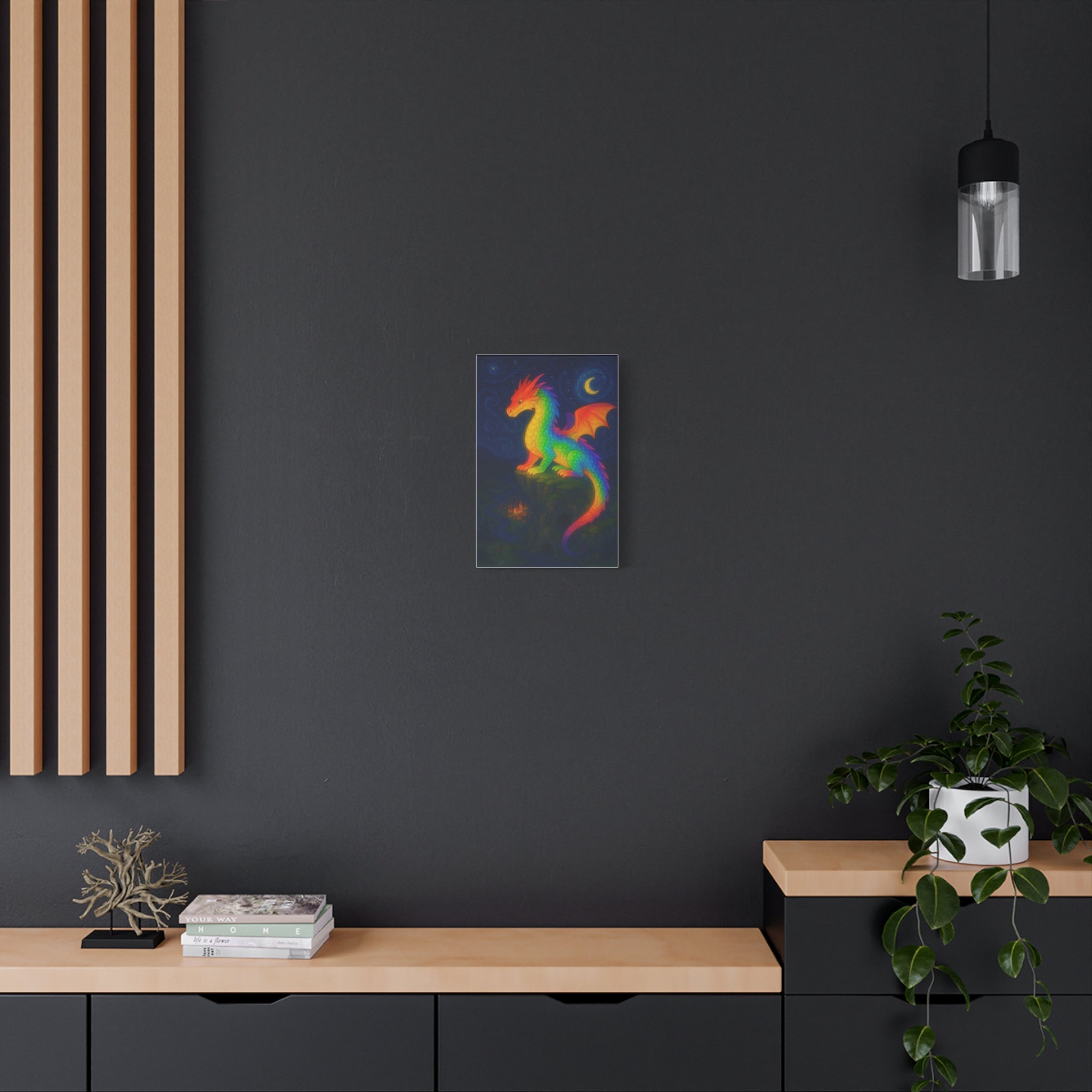 Colorful Dragon Art Canvas Print, Wall Decor for Fantasy Lovers, Children's Room, Gifts for Birthdays and Holidays