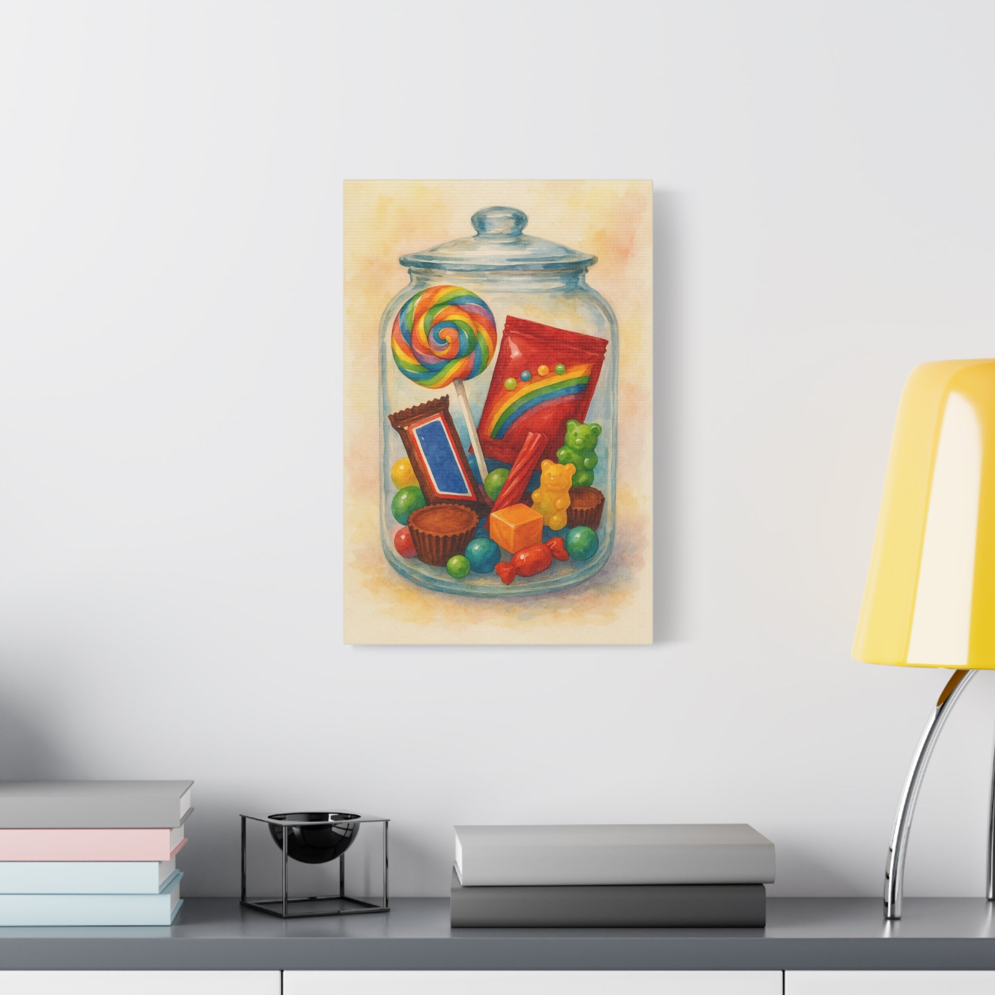 Colorful Candy Jar Wall Art, Sweet Decor for Kids' Room, Birthday Gift, Playroom Decoration, Fun Art Print